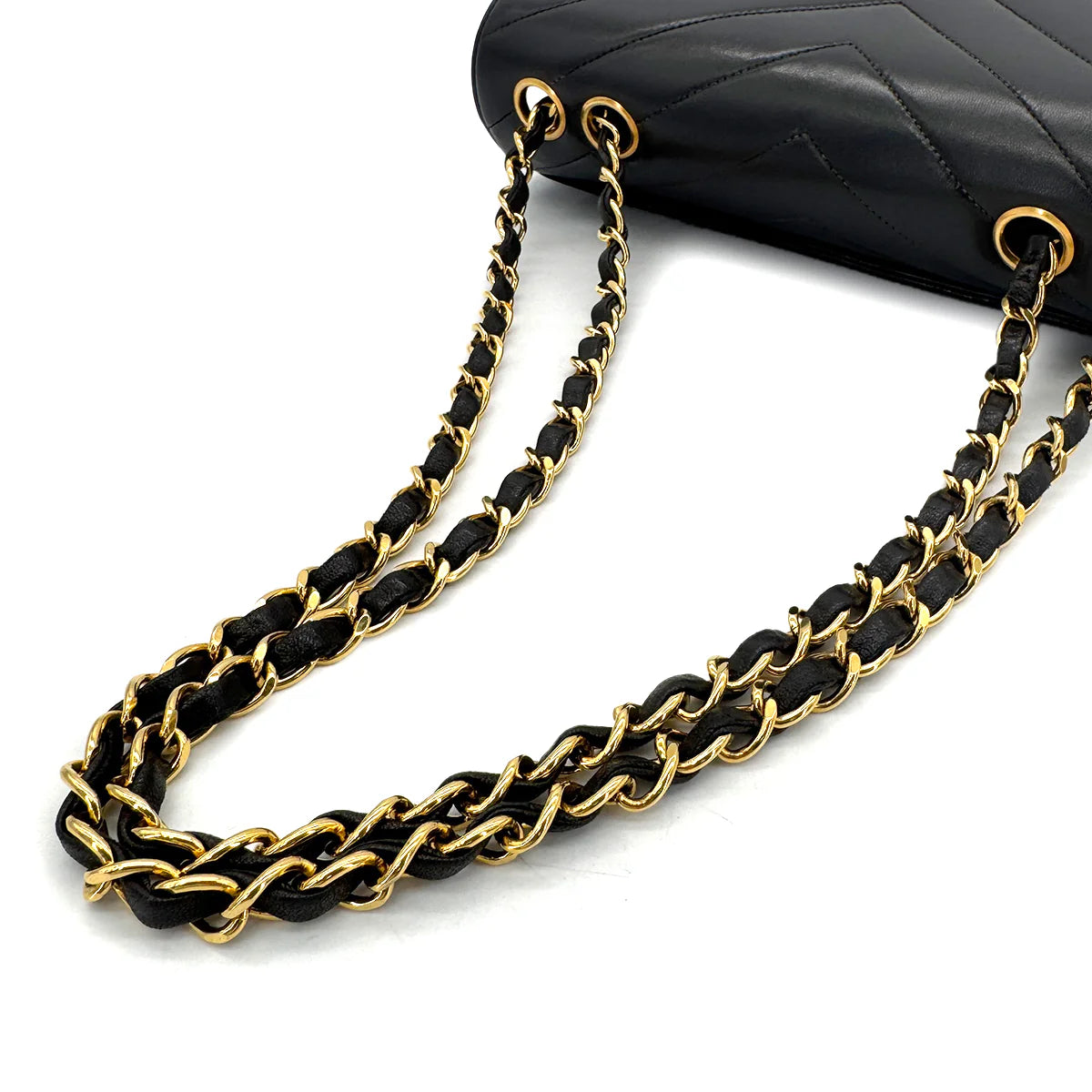 Vintage Chevron Envelope Bag - Black Lambskin (Available at Thread)
