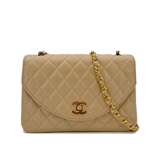 Vintage Half Moon Flap - Beige Lambskin (Available at Luxe Levels)