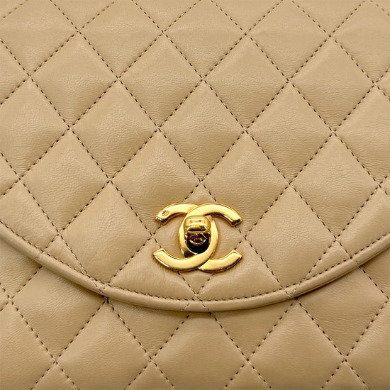 Vintage Half Moon Flap - Beige Lambskin (Available at Luxe Levels)