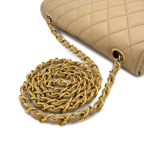 Vintage Half Moon Flap - Beige Lambskin (Available at Luxe Levels)