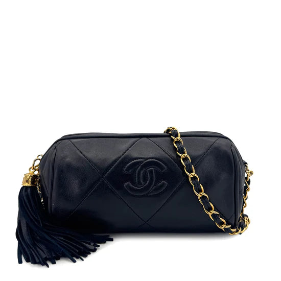 Vintage Mini Barrel - Navy Blue Lambskin (Available at Thread)