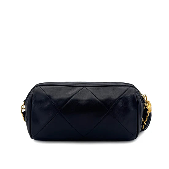 Vintage Mini Barrel - Navy Blue Lambskin (Available at Thread)