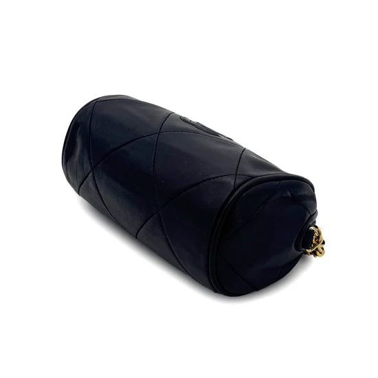 Vintage Mini Barrel - Navy Blue Lambskin (Available at Thread)