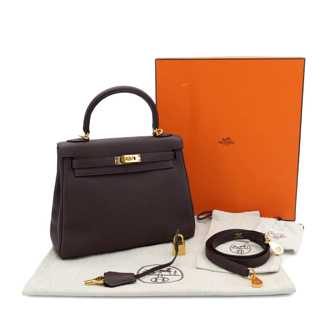 Hermes Kelly 25 - Rouge Sellier Togo