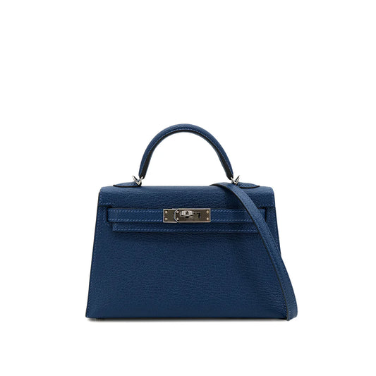 Hermes Mini Kelly - Deep Blue Origano Chevre