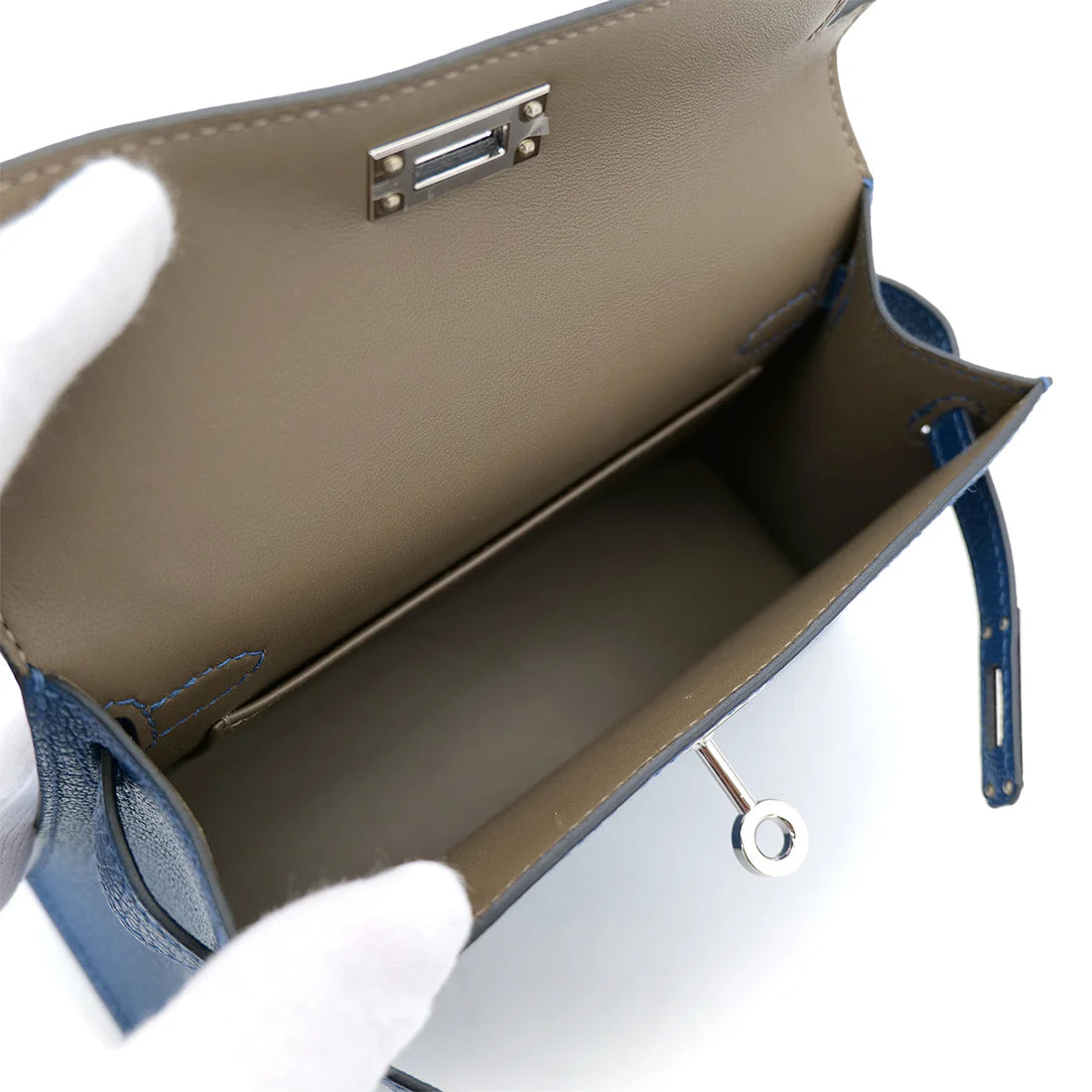 Hermes Mini Kelly - Deep Blue Origano Chevre