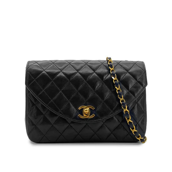 Vintage Half Moon Flap - Black Lambskin (Available at Wardrobe Therapy)