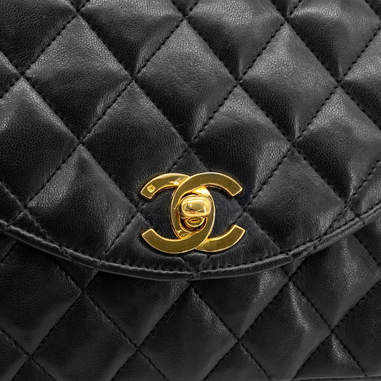 Vintage Half Moon Flap - Black Lambskin (Available at Wardrobe Therapy)