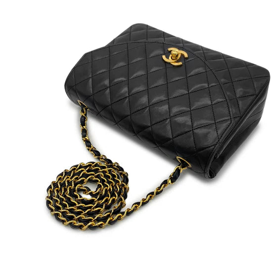 Vintage Half Moon Flap - Black Lambskin (Available at Wardrobe Therapy)