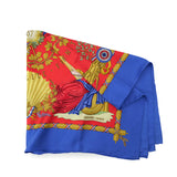 Hermes 90x90 Liberte Egalite Fraternite - Blue & Red Silk
