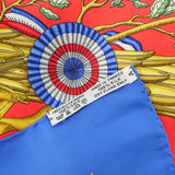 Hermes 90x90 Liberte Egalite Fraternite - Blue & Red Silk