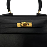 Mini Kelly - Black Boxcalf