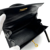 Mini Kelly - Black Boxcalf