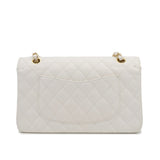 Vintage Medium Classic Flap - White Caviar