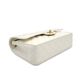 Vintage Medium Classic Flap - White Caviar