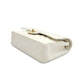 Vintage Medium Classic Flap - White Caviar