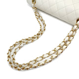 Vintage Medium Classic Flap - White Caviar