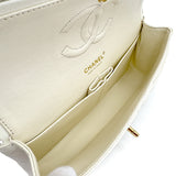 Vintage Medium Classic Flap - White Caviar