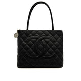 Vintage Medallion Tote - Black Caviar