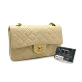 Vintage Medium Classic Flap - Beige Lambskin