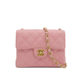 Vintage Mini Classic Flap - Pink Caviar