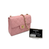 Vintage Mini Classic Flap - Pink Caviar