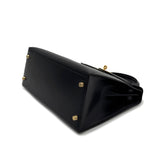 Vintage Kelly 28 Sellier - Black Boxcalf