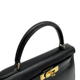 Vintage Kelly 28 Sellier - Black Boxcalf