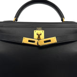 Vintage Kelly 28 Sellier - Black Boxcalf