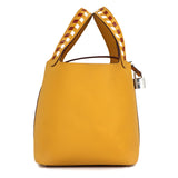 Hermès Picotin Tressage PM Jaune Ambre / Brique / Blanc Epsom
