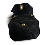 Vintage Octagon - Black Lambskin