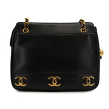 Vintage  Triple Coco Tote - Black Lambskin