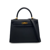 Vintage  Kelly 25 - Black Epsom