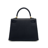 Vintage  Kelly 25 - Black Epsom