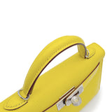 Vintage  Mini Kelly - Lime , Gris Pale Chevre, Swift