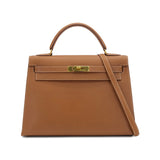 Vintage  Kelly 32 Sellier - Gold Courchevel