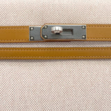 Vintage  Kelly 28 Sellier - Biscuit Toile H, Veau Swift