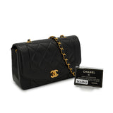 Vintage Small Diana - lambskin - Black Lambskin
