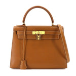 Hermès Kelly 28 Gold Couchevel Gold Hardware