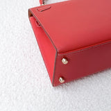 Kelly 25 sellier - Rose Jaipur Epsom, light gold hardware (Square P stamp)