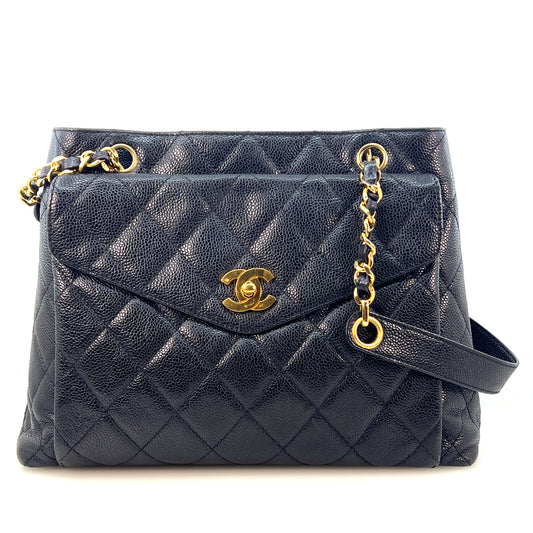 Vintage Front Pocket Shoulder Tote