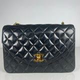 Black Vintage Half Moon Flap