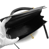 Kelly 28 Sellier - Black Boxcalf
