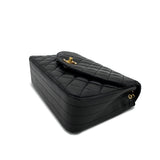 Vintage Half Moon Flap - Black Lambskin