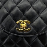 Vintage Half Moon Flap - Black Lambskin