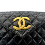 Vintage Square Deca Envelope Bag - Black Lambskin