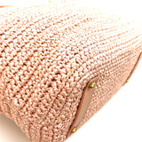 Vintage Pink Raffia Tote
