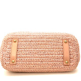 Vintage Pink Raffia Tote