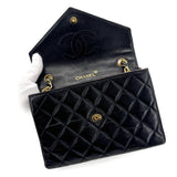 Vintage Square Deca Envelope Bag - Black Lambskin