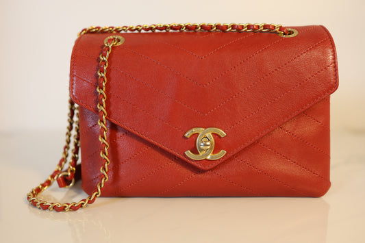 Envelope Flap - Red Lambskin